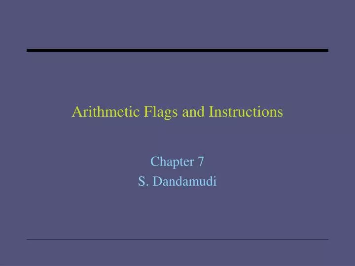 arithmetic flags and instructions