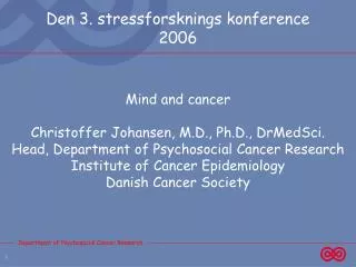 Den 3. stressforsknings konference 2006