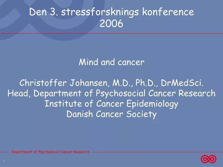 den 3 stressforsknings konference 2006