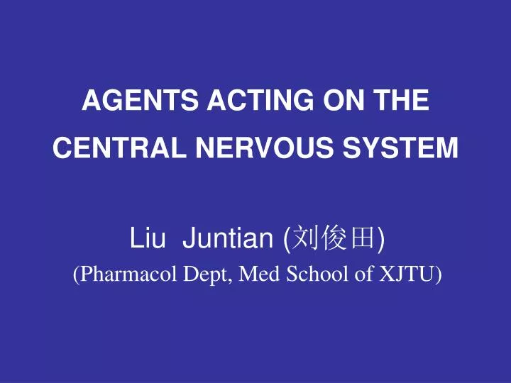 agents acting on the central nervous system