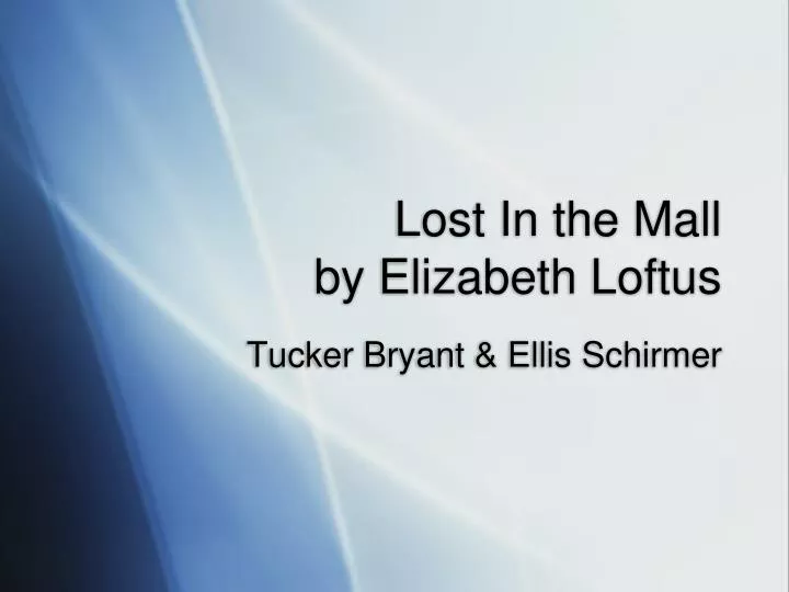 lost in the mall by elizabeth loftus