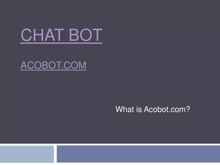 chat bot acobot com
