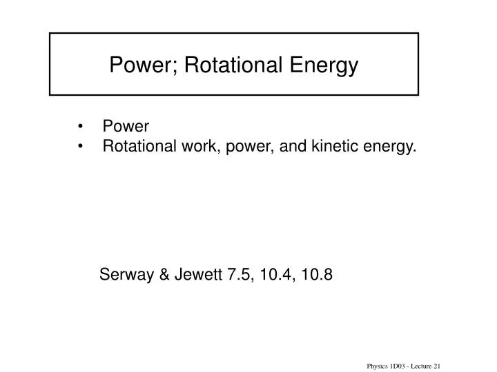 power rotational energy