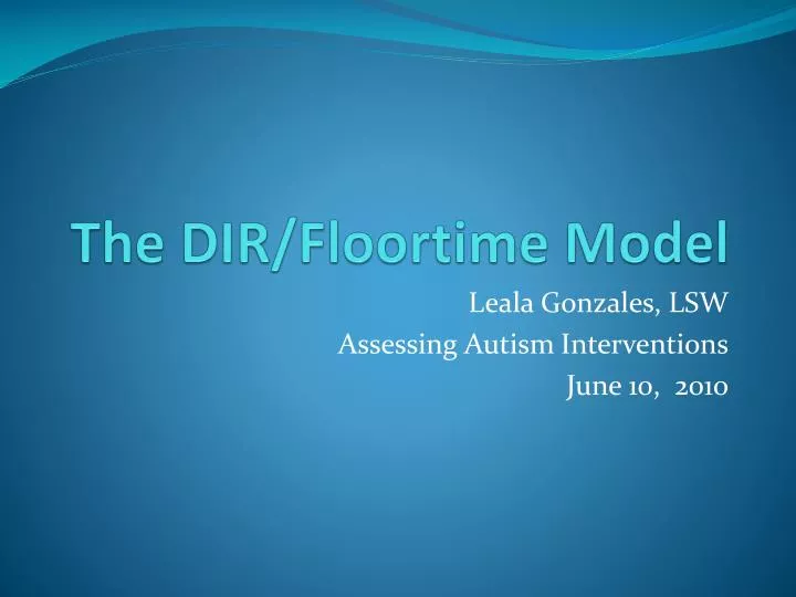 the dir floortime model