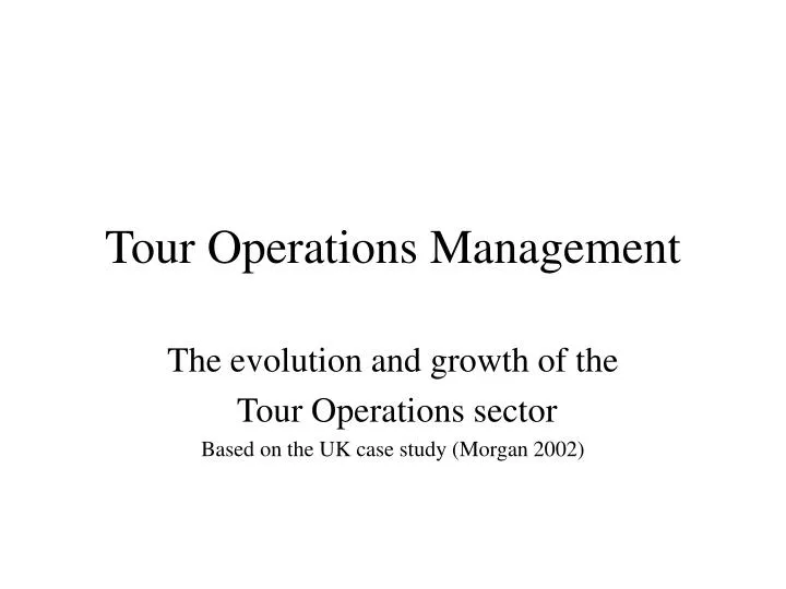 tour operations management