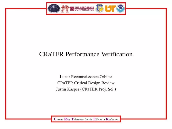 crater performance verification