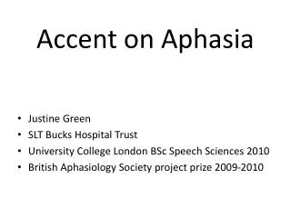 Accent on Aphasia