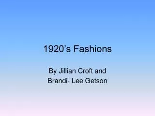 1920’s Fashions