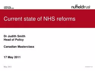 Current state of NHS reforms