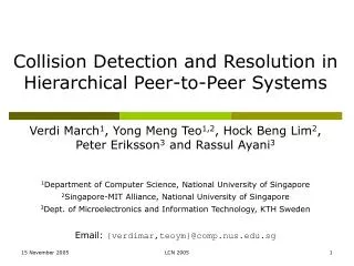 Collision Detection and Resolution in Hierarchical Peer-to-Peer Systems