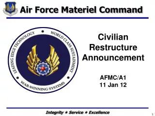 Civilian Restructure Announcement AFMC/A1 11 Jan 12