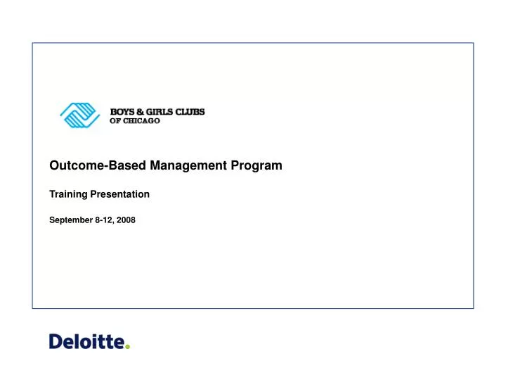 outcome based management program
