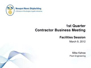 1st Quarter Contractor Business Meeting