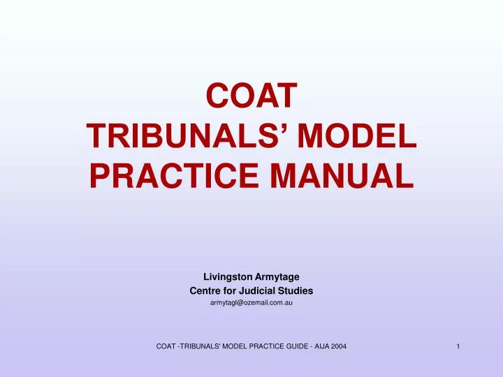 coat tribunals model practice manual