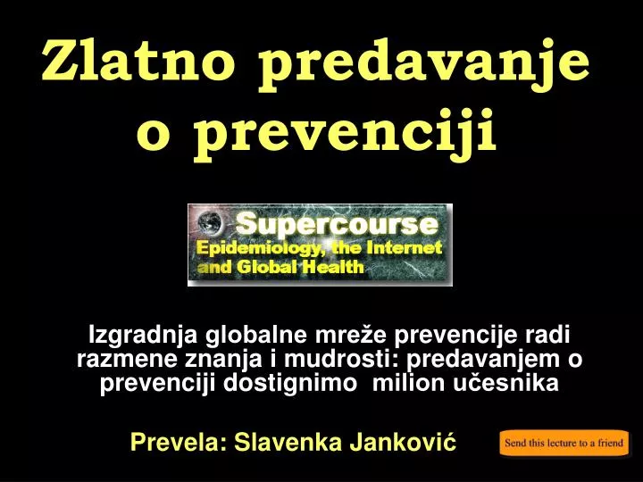 zlatno predavanje o prevenciji