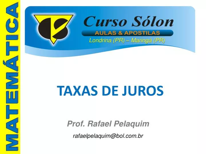 Ppt Taxas De Juros Powerpoint Presentation Free Download Id 697104