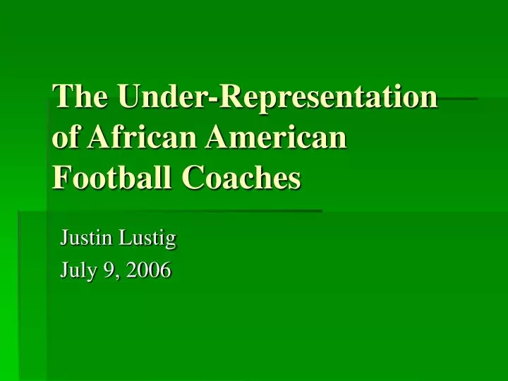 the under representation of african american football coaches