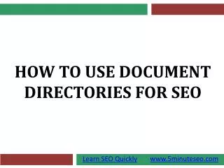How To Use Document Directories For SEO