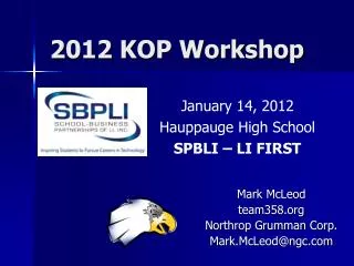 2012 KOP Workshop