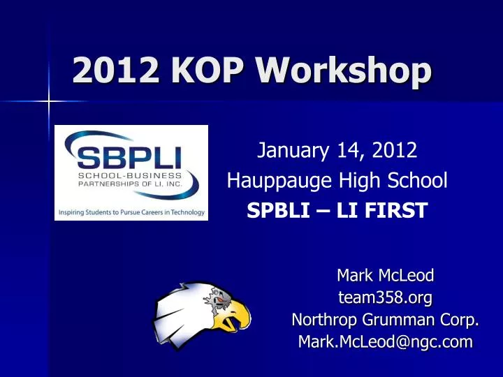 2012 kop workshop