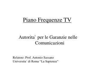 piano frequenze tv