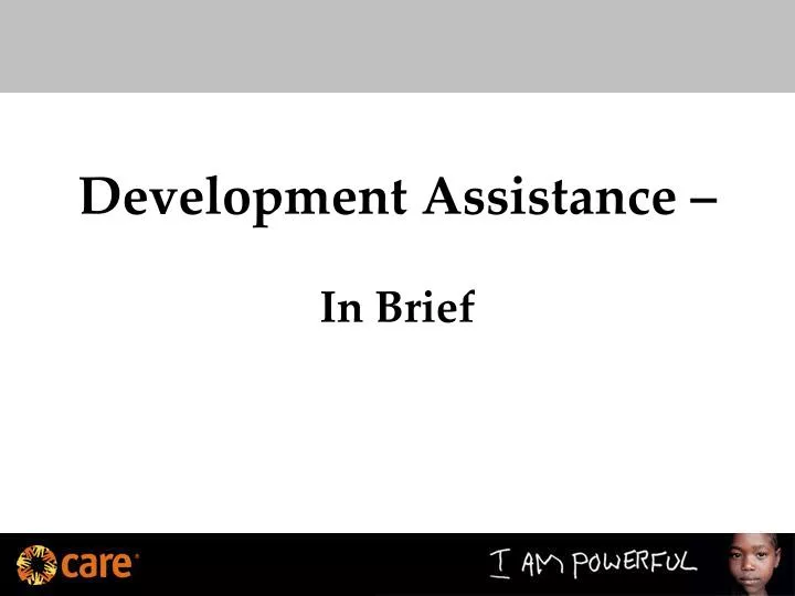 development assistance in brief