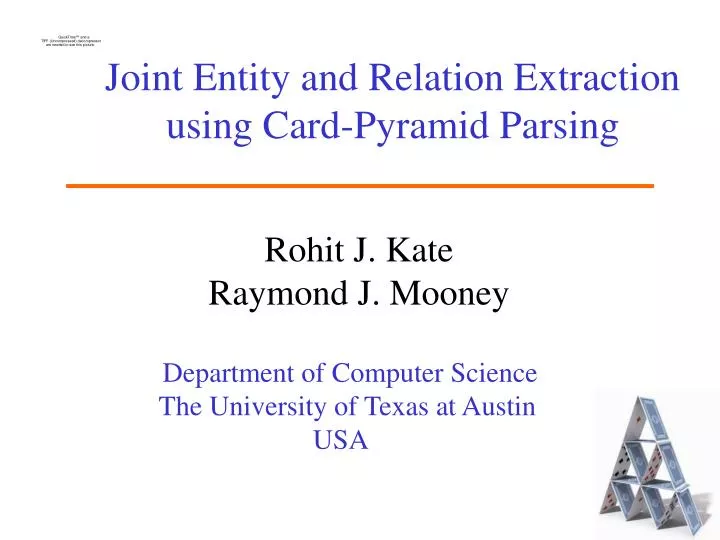 joint entity and relation extraction using card pyramid parsing
