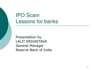 IPO Scam Lessons for banks