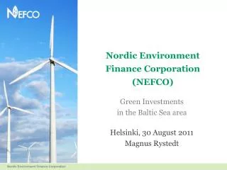 Nordic Environment Finance Corporation (NEFCO)