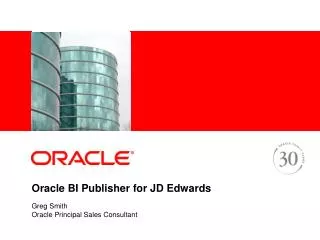 Oracle BI Publisher for JD Edwards