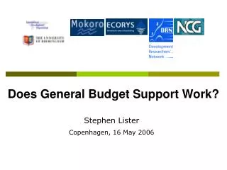 Does General Budget Support Work?
