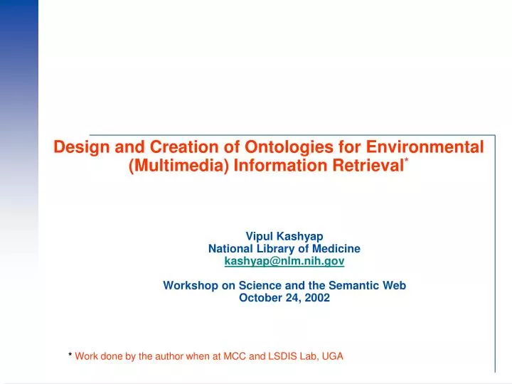 design and creation of ontologies for environmental multimedia information retrieval
