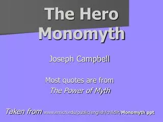 The Hero Monomyth