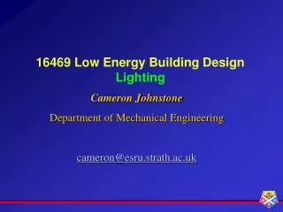 16469 Low Energy Building Design Lighting