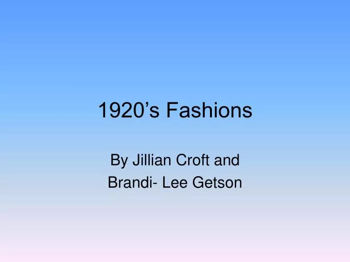1920 s fashions