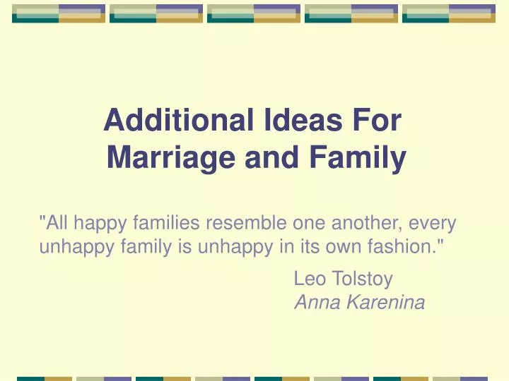 additional ideas for marriage and family
