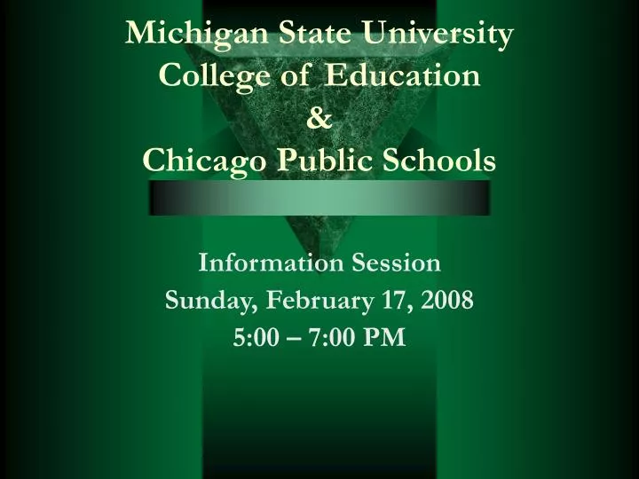 michigan state university college of education chicago public schools