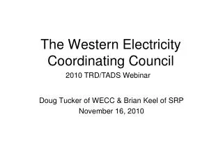 The Western Electricity Coordinating Council