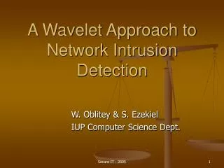 A Wavelet Approach to Network Intrusion Detection
