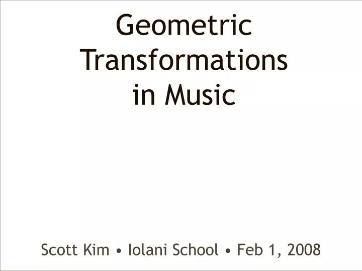 geometric transformations in music