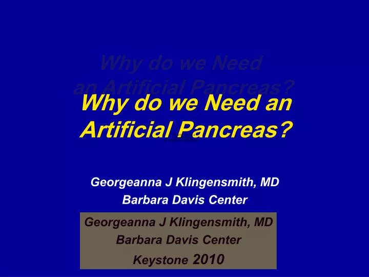 why do we need an artificial pancreas