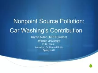 Nonpoint Source Pollution: Car Washing’s Contribution