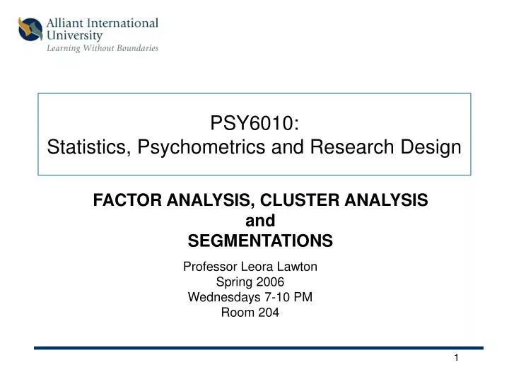 psy6010 statistics psychometrics and research design