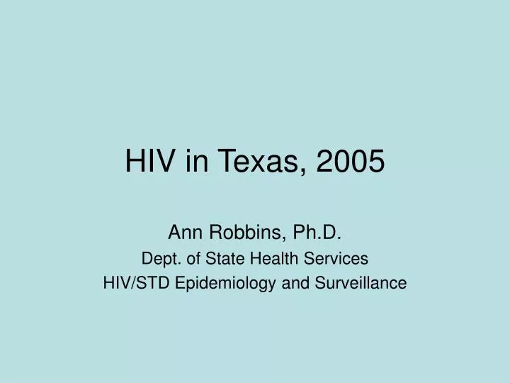 hiv in texas 2005