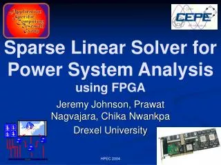 Sparse Linear Solver for Power System Analysis using FPGA