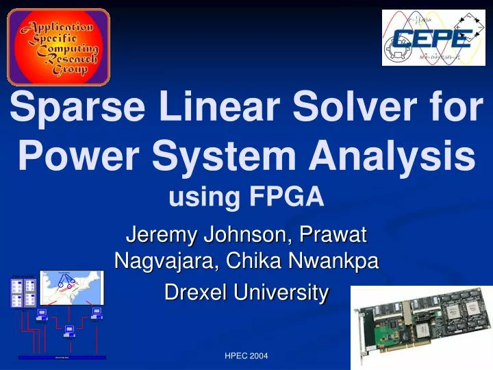 sparse linear solver for power system analysis using fpga