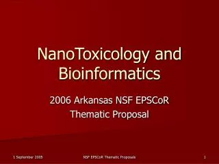 NanoToxicology and Bioinformatics