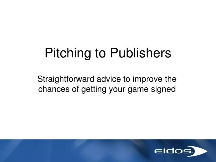 pitching to publishers