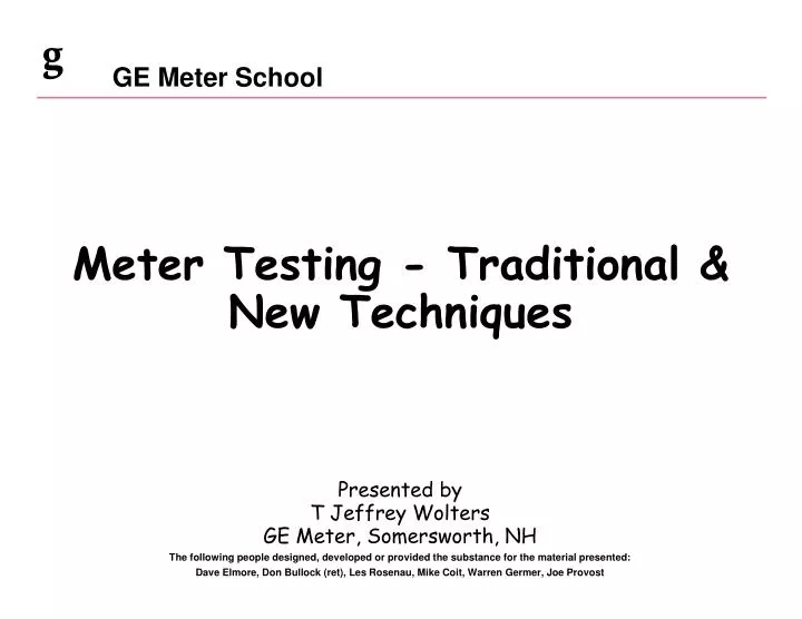 meter testing traditional new techniques