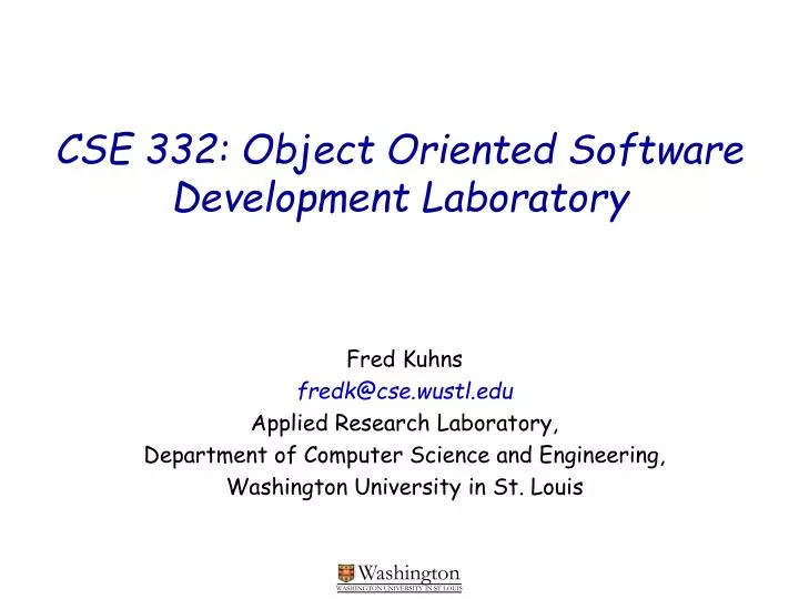 cse 332 object oriented software development laboratory